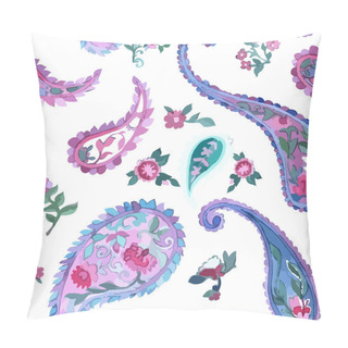 Personality  Watercolor Paisley Seamless Background. Pillow Covers