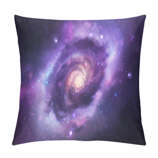 Personality  Space Vector Background With Realistic Spiral Galaxy And Stars Pillow Covers