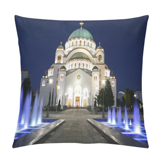 Personality  Cathedral Of Saint Sava By Night Pillow Covers
