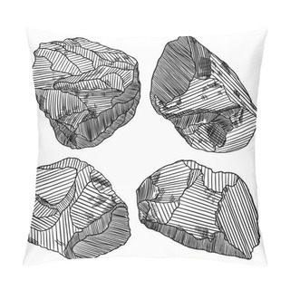Personality  Crystals, Gems Rocks And Stones Set. Pillow Covers