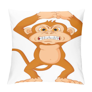 Personality  Vector Illustration Of Angry Monkey Cartoon Pillow Covers