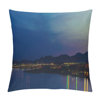 Personality  Panorama Of Night Sharm El Sheikh Against The Backdrop Of The Mountains And The Reflection Of Lanterns In The Sea Pillow Covers