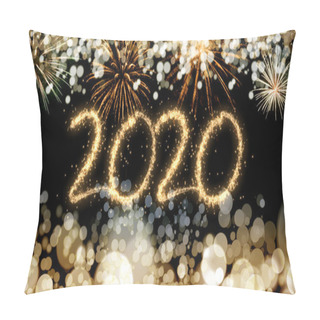 Personality  2020 New Year Fireworks Background Pillow Covers