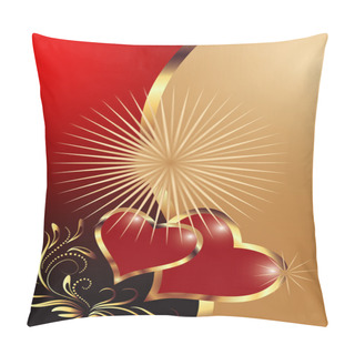 Personality  Card With Decorative Hearts Pillow Covers