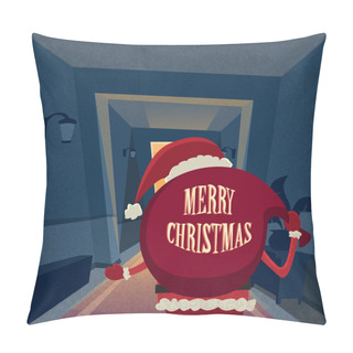 Personality  Santa Claus With Gift Bag Pillow Covers
