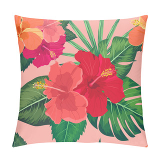 Personality  Seamless Tropical Flower ,plant Vector Pattern Background Pillow Covers