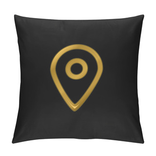 Personality  Big Map Placeholder Outlined Symbol Of Interface Gold Plated Metalic Icon Or Logo Vector Pillow Covers