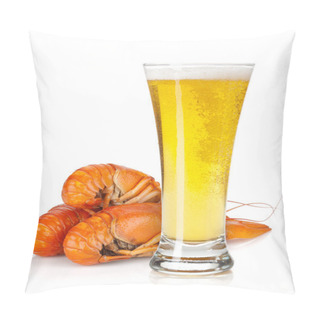 Personality  Beer Glass And Boiled Crayfishes Pillow Covers