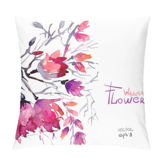 Personality  Watercolor Spring Flowers  Pillow Covers