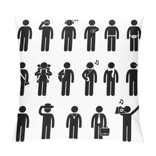 Personality  Man Male Fashion Wear Body Accessories Icon Symbol Sign Pictogram Pillow Covers