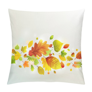 Personality Autumn Background With Colorful Leaves. Pillow Covers