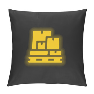 Personality  Boxes Yellow Glowing Neon Icon Pillow Covers