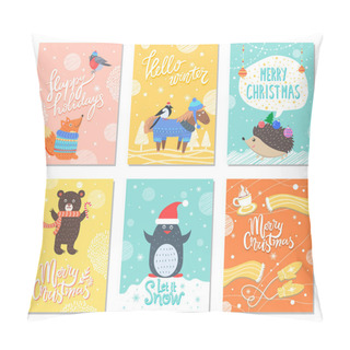 Personality  Happy Holidays Hello Winter Vector Illustration Pillow Covers