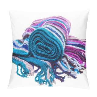 Personality  Striped Multicolored Woolen Scarf Pattern Pillow Covers