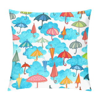 Personality  Clouds And Umbrellas Day Seamless Pattern Pillow Covers