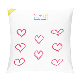 Personality  Hand Drawn Oil Pastel Hearts Pillow Covers