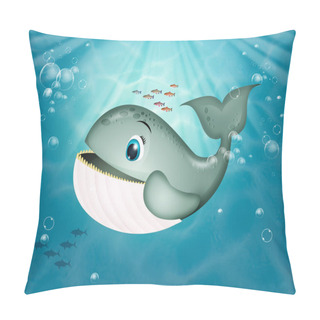 Personality  Illustration Of Whale In The Ocean Pillow Covers