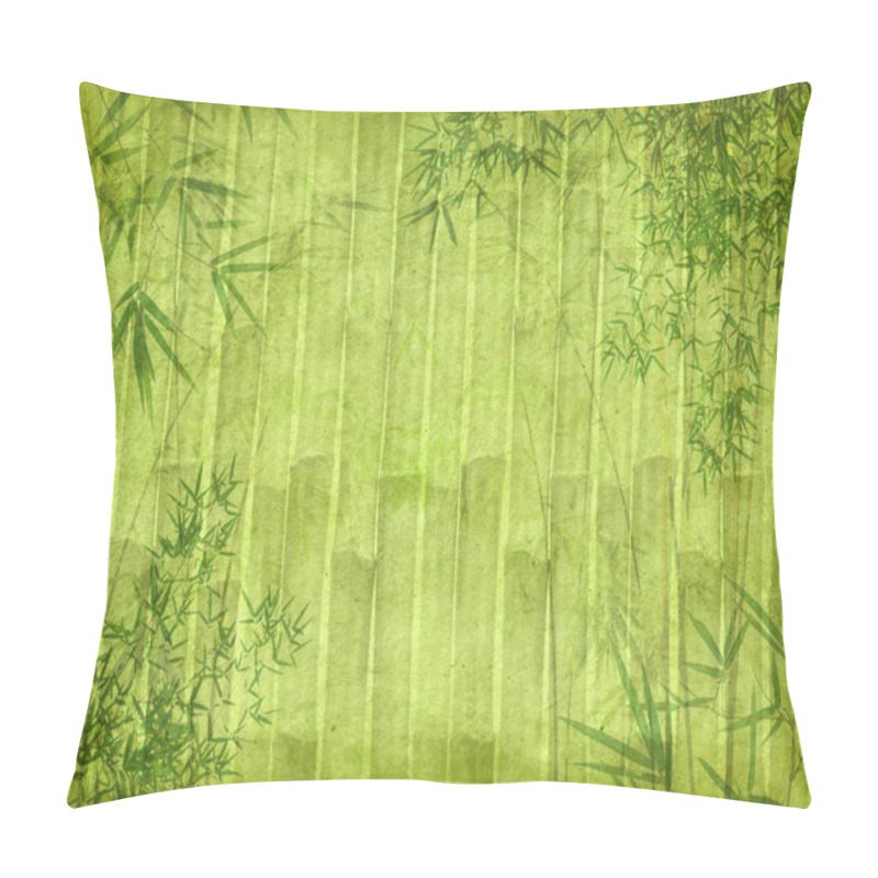 Personality  Bamboo On Old Grunge Antique Paper Texture Pillow Covers