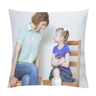 Personality  Conflict Between Mother And Daughter Pillow Covers