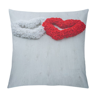 Personality  Two Hearts Is Made From Flovers Pillow Covers