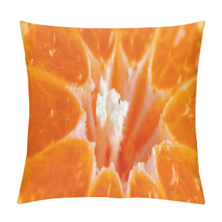 Personality  Tangerine Slices Close-up. Orange Food Of Ripe Clementines Pillow Covers