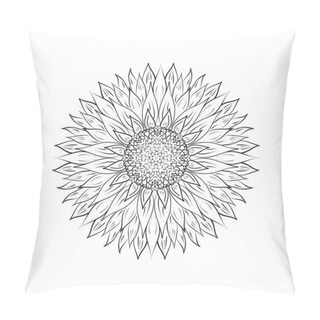 Personality  Black Sunflower Isolated Pillow Covers