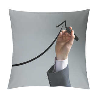 Personality  Businessman Drawing A Uptrend Chart On Screen Pillow Covers