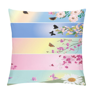 Personality  Butterflies And Flowers Stripes Collection Pillow Covers