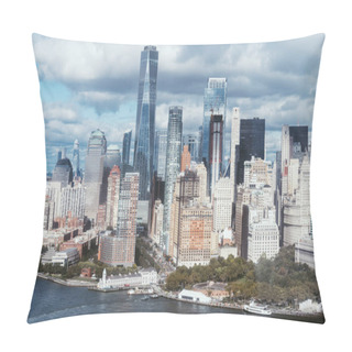 Personality  Scenic View Of New York Buildings And Atlantic Ocean, Usa Pillow Covers