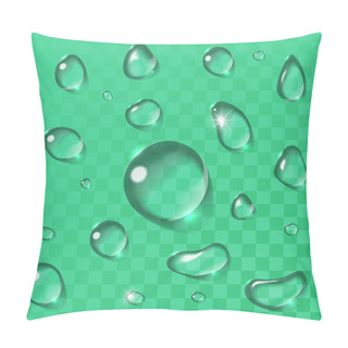 Personality  Transparent Vector Water Drops Set. Pillow Covers