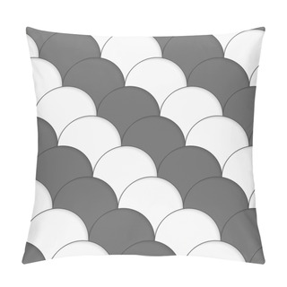Personality  3D White And Gray Overlapping Half Circles Pillow Covers