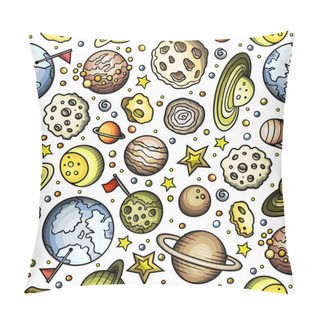 Personality  Cartoon Hand-drawn Space, Planets Seamless Pattern Pillow Covers