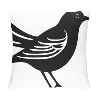 Personality  Birds - Black And White Isolated Icon - Vector Illustration Pillow Covers