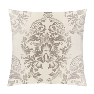 Personality  Baroque Damask Pattern Vector. Royal Fabric Background. Luxury Texture Decors Pillow Covers