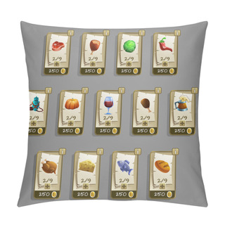 Personality  Set Of Food Icons For Games Pillow Covers
