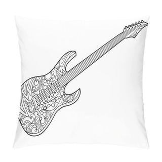 Personality  Electric Guitar Coloring Book For Adults Vector Pillow Covers