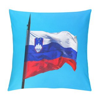 Personality  Slovenia Flag Against Blue Sky Pillow Covers