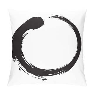 Personality   Zen Circle Brush Black Ink Vector Illustration  Pillow Covers