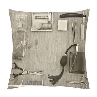 Personality  Vintage Barber Accessories Pillow Covers