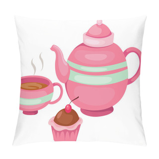 Personality  Tea Pot Set Pillow Covers