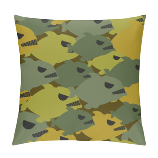Personality Army Military Camouflage From Piranha. Protective Texture For So Pillow Covers