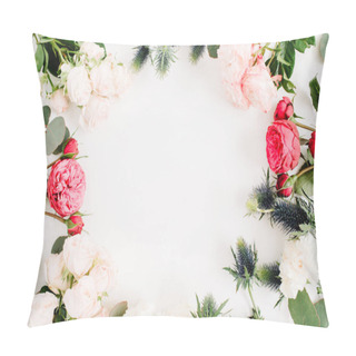 Personality  Frame Made Of Fresh Flowers Pillow Covers