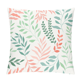 Personality  Vector Hand Drawn Leaves Seamless Pattern. Abstract Trendy Floral Background. Repeatable Texture. Pillow Covers