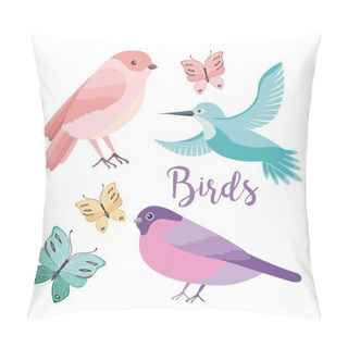 Personality  Cute Birds Butterflies Decoration Natural Pillow Covers