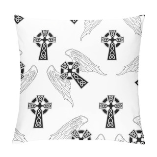 Personality  Black Cross With Wings On White Pillow Covers