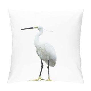 Personality  Egret Isolated On White Background Pillow Covers