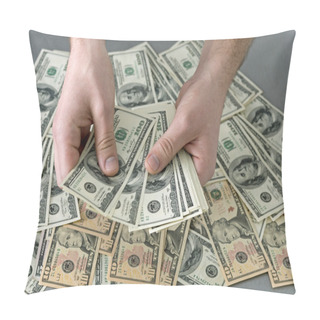Personality  Counting Large Stack Of Cash Notes Pillow Covers