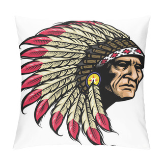 Personality  American Native Chief Illustration Pillow Covers