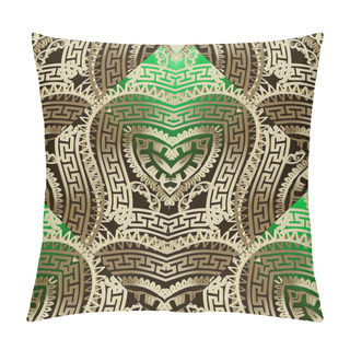 Personality  Ornamental Greek Style 3d Vector Seamless Pattern. Geometric Mod Pillow Covers