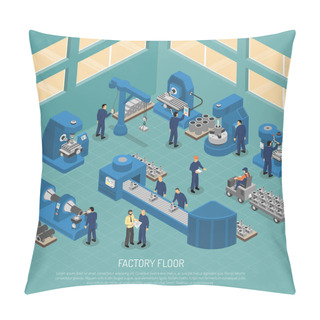 Personality  Heavy Industry Production Facility Isometric Poster Pillow Covers